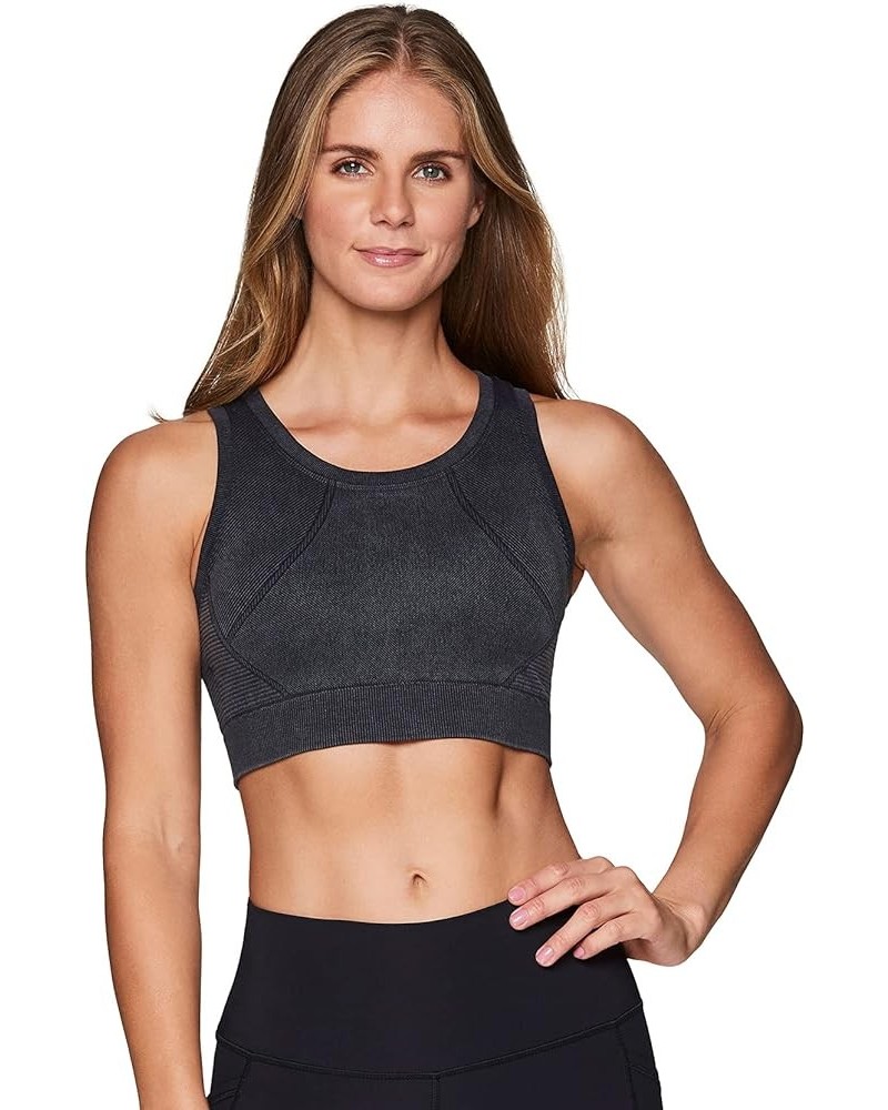 Active Women's Athletic Fashion High Coverage Low Impact Workout Sports Bra Moto Black $10.04 Lingerie