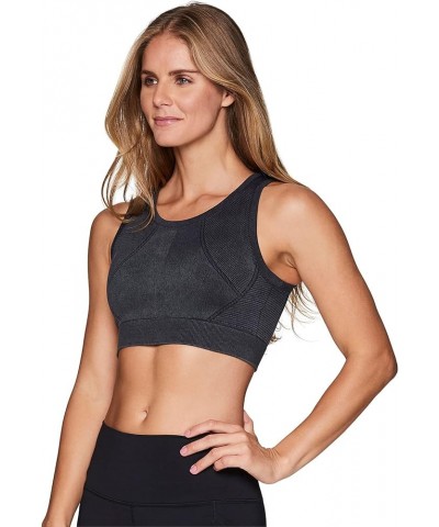 Active Women's Athletic Fashion High Coverage Low Impact Workout Sports Bra Moto Black $10.04 Lingerie