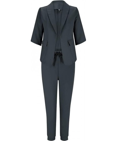 Women's Blazer Sets Women 2 Piece Outfits Open Front Blazer and Pants Set Business Work Suit Pantsuit Set for Women Gray 3 $1...