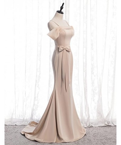 Long Prom Dress Satin Formal Dresses for Women Evening Dresses Party Gowns Spaghetti Strap Gold $36.12 Dresses