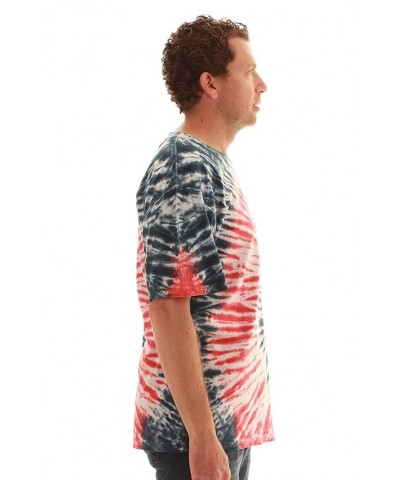 Whiskey & Oak Tie Dye Crew Neck T-Shirt 15959-J-L Small Tie Dye Red White Blue $7.64 T-Shirts