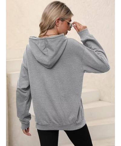 Letter Graphic Print Hoodies for Women Oversized Long Sleeve Casual Drawstring Fall Pullover Sweatshirt Tops N Boston Grey $1...