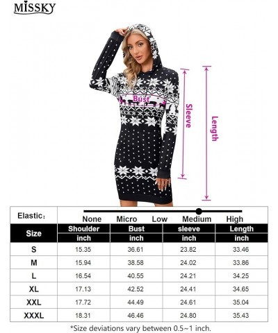 Women's Pullover Hooded Kangaroo Pocket Sweatshirt Casual Hoodie Dress Snowflakes&black $11.90 Hoodies & Sweatshirts