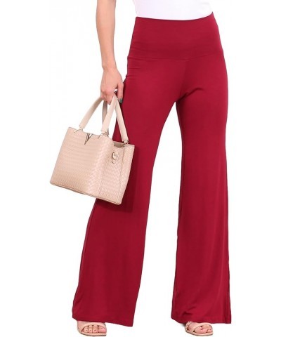 Palazzo Pants for Women Casual Summer Wide Leg Beach Pants Plus Size Made in USA Burgundy $17.39 Pants