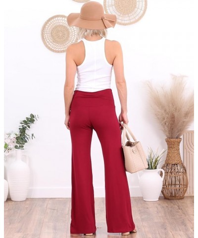 Palazzo Pants for Women Casual Summer Wide Leg Beach Pants Plus Size Made in USA Burgundy $17.39 Pants