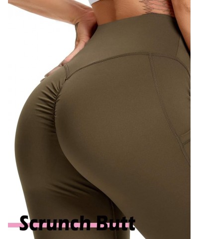 Women Scrunch Butt Leggings High Waisted Ruched Yoga Pants Workout Butt Lifting 1 Side Pocket Dark Green(upgrade Fabric) $13....