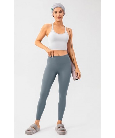 Women's All Day Soft Yoga Leggings 23"/ 25"/ 28" - No Front Seam Workout Active Legging for Women 25" Mid Rise Blue Gray $13....