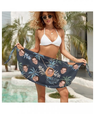 Women Sarongs Swimsuit Beach Bikini Wrap Cover Up Pineapple Pattern Personalized Face on Short Bathing Suit Skirts Pineapple ...