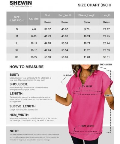 Women's Polo Shirts Casual Collared Short Sleeve Shirt Loose V Neck Tunic Tops B White $11.48 Shirts