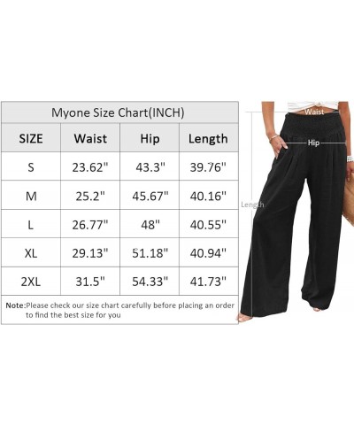 Women's Linen Wide Leg Pants Elastic High Waisted Palazzo Pants Lounge Yoga Trousers with Pockets Pink $20.64 Others