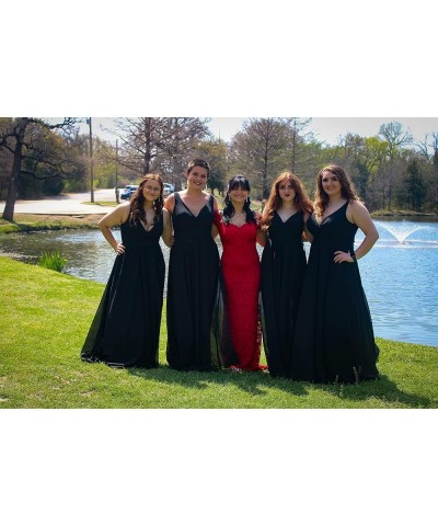 Long Bridesmaid Dresses with Pockets Plus Size Bridesmaids Dress Chiffon A line Slit Prom Evening Gown for Women RYZ02 Dusty ...