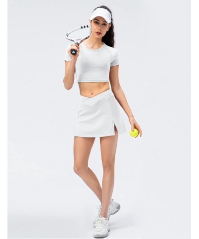 Women's Sports Fitness Basic Short Sleeve T-Shirts Compression Running Crop Tops 2241 White $7.94 Shirts