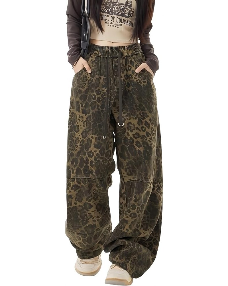 Leopard Jeans Leopard Print Pants Baggy Pants Y2k Jeans Grunge Jeans Oversized Pants Straight Leg Pats Leopard Jeans-a $15.89...