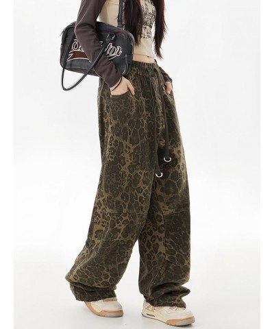 Leopard Jeans Leopard Print Pants Baggy Pants Y2k Jeans Grunge Jeans Oversized Pants Straight Leg Pats Leopard Jeans-a $15.89...