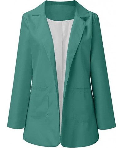 Blazer Jackets for Women Fall Clothes for Women 2022 Winter Coats Basic Lapel Slim Office Mid-Long Trench Jacket Green $12.60...