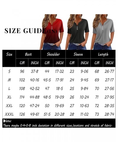 Short Sleeve Button Down Women Spring Ruched Tunic Shirts Henley Neck Workout Tops Short Sleeve Floral Summer Blouses A446-da...