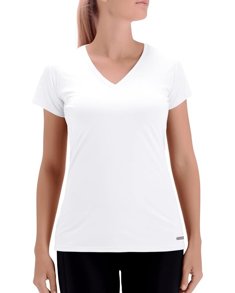 Womens Running Shirts Quick Dry Short Sleeve Workout Yoga Tops V Neck Athletic Tees Sports Exercise Wicking T-Shirt Off White...