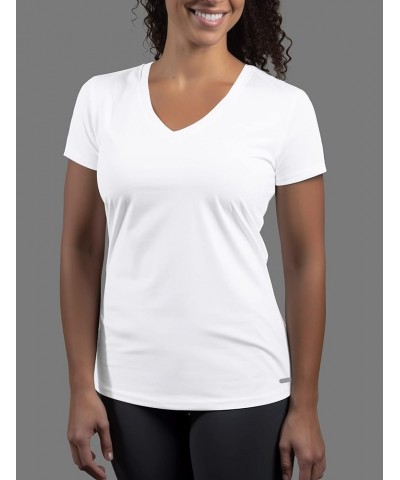 Womens Running Shirts Quick Dry Short Sleeve Workout Yoga Tops V Neck Athletic Tees Sports Exercise Wicking T-Shirt Off White...