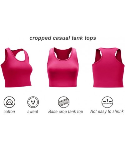 SlimPro 4 Pieces Basic Crop Tank Tops Sleeveless Racerback Workout Crop Top Sport Tank Top for Women Daily Wearing Black,whit...