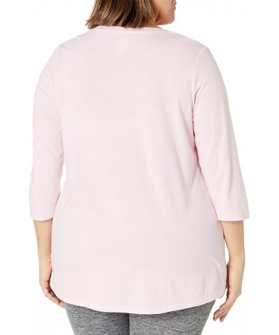 Size Women's Plus Sizeflowy 3/4 Sleeve V-Neck Top Paleo Pink $14.30 Shirts