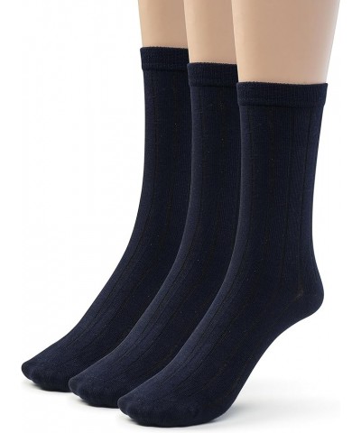 Rayon from Bamboo Seamless Crew Socks for Boys Girls, 3 or 6 Pk Everyday School Uniform Socks Dark Navy $10.54 Socks