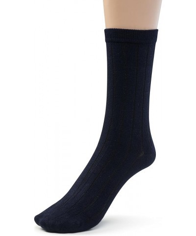 Rayon from Bamboo Seamless Crew Socks for Boys Girls, 3 or 6 Pk Everyday School Uniform Socks Dark Navy $10.54 Socks