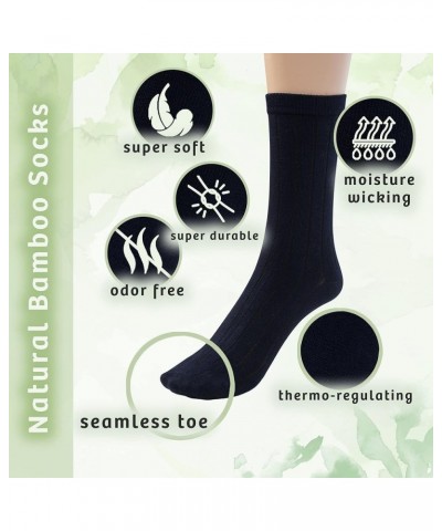 Rayon from Bamboo Seamless Crew Socks for Boys Girls, 3 or 6 Pk Everyday School Uniform Socks Dark Navy $10.54 Socks