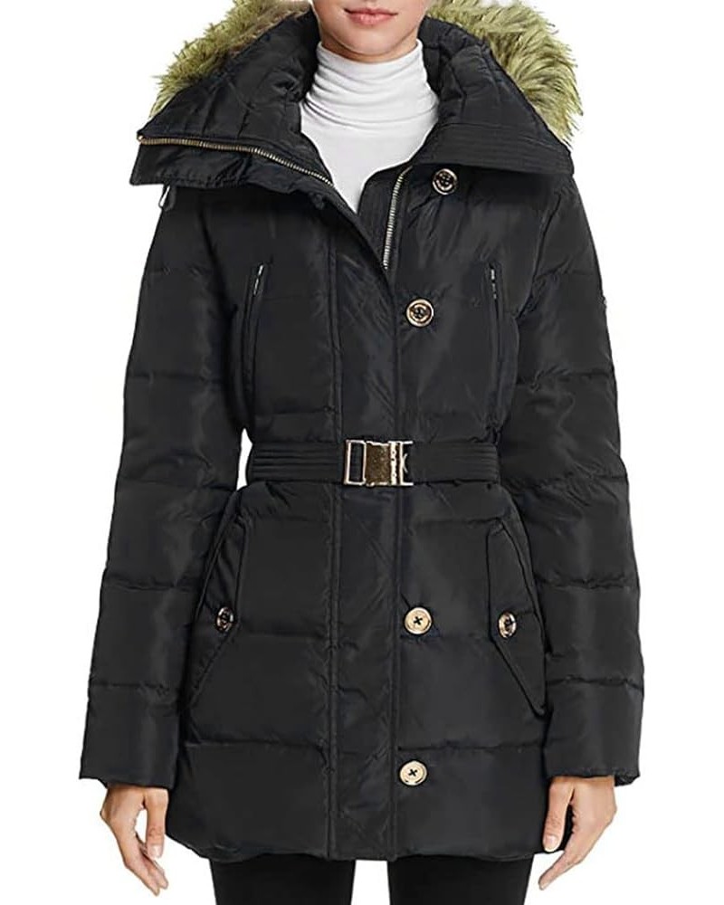 MICHAEL Women's Mid-length Down Coat with Belt Black $65.42 Jackets