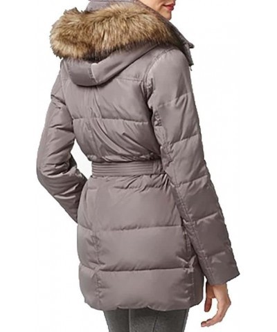 MICHAEL Women's Mid-length Down Coat with Belt Black $65.42 Jackets