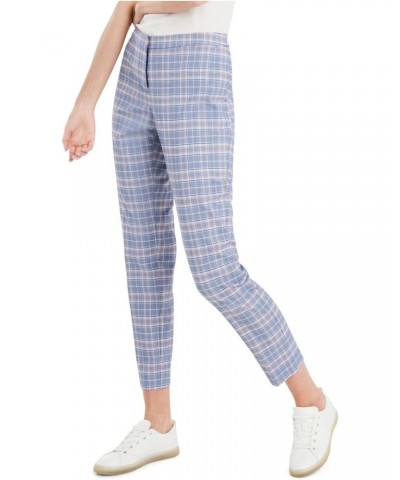 Womens Glen Plaid Straight Leg Dress Pants Blue 8 $13.29 Pants