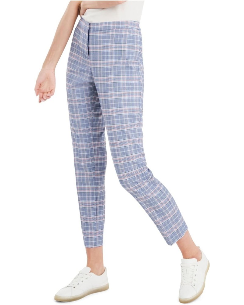 Womens Glen Plaid Straight Leg Dress Pants Blue 8 $13.29 Pants