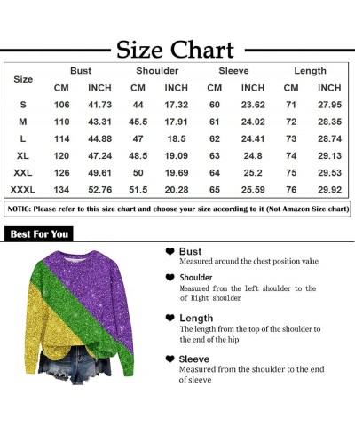 Mardi Gras Sweatshirt For Women,2024 Spring Trendy Print Graphic Tees Long Sleeve Shirts,Crewneck Sweatshirt Holiday Outfits ...