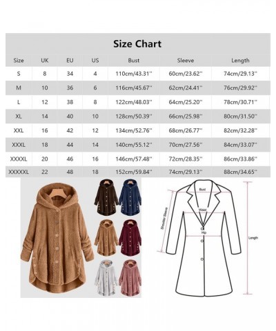 Fleece Jackets for Women Plus Size Button Plush Tops Hooded Patchwork Loose Cardigan Wool Coat Winter Jacket Outwear Q05pink ...