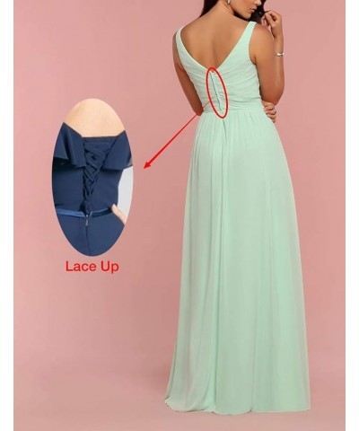 Women's Bridesmaid Dresses Long for Teens Side Split Chiffon Double V Neck Maid of Honor Formal Dresses for Wedding Champagne...