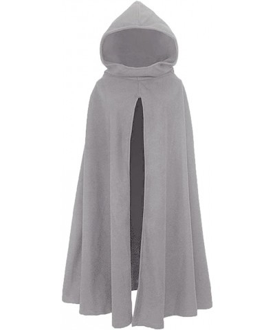 Women Gothic Hooded Open Front Poncho Cape Coat Outwear Jacket Cloak 01lightgrey $24.01 Coats