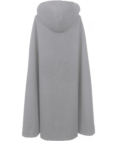 Women Gothic Hooded Open Front Poncho Cape Coat Outwear Jacket Cloak 01lightgrey $24.01 Coats