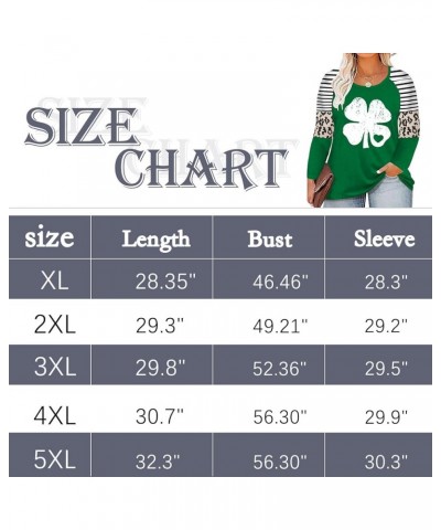 Women Plus Size St. Patrick's Day Shirt Lucky Shamrock Tees Green Heart Tshirt Irish Clover Tops Green $12.99 Tops