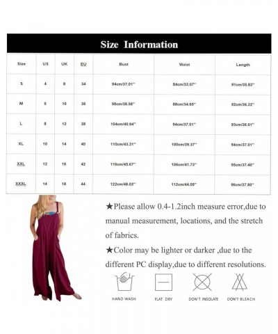 Overalls Women Summer Sleeveless Adjustable Straps Bib Wide Leg Jumpsuit Casual Loose Sexy Cute Rompers with Pockets B Pink $...