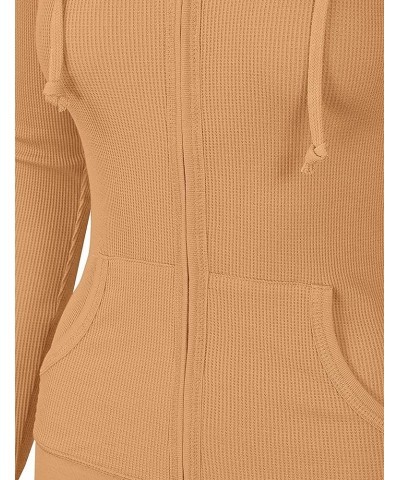 Women's Thermal Long Hoodie Zip Up Jacket Sweater Tops Thermal_oatmeal $11.75 Hoodies & Sweatshirts