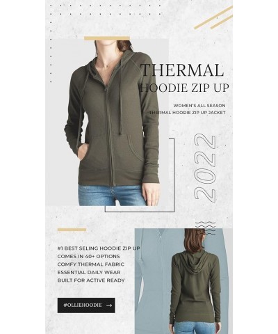 Women's Thermal Long Hoodie Zip Up Jacket Sweater Tops Thermal_oatmeal $11.75 Hoodies & Sweatshirts