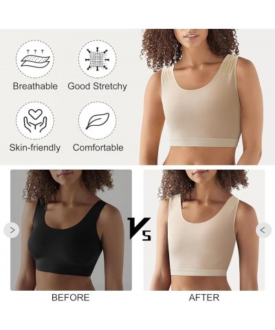 Chest Binder for Women Transgender FTM Breathable Half Trans Binder Bra Classic-nude $11.99 Lingerie