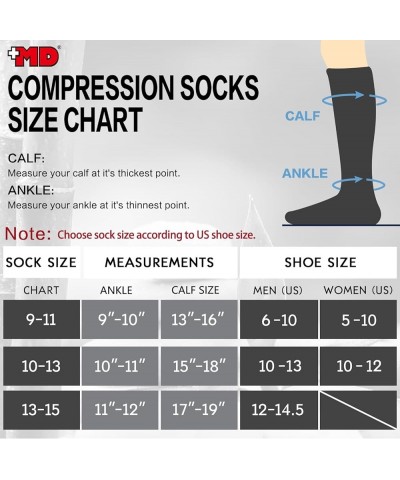 Cotton Compression Socks for Women and Men 4/6 Pairs 8-15/15-20 mmHg Knee High Socks for Sports Travel Nurse Edema 6 Pairs Bl...