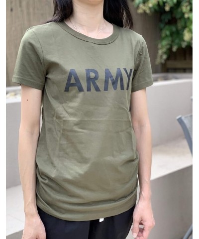 Womens Ladies Army Military Gym Training Outdoor Hunt Camp Camouflage Short Sleeve Tee T-Shirt Army Green With Army Print $8....