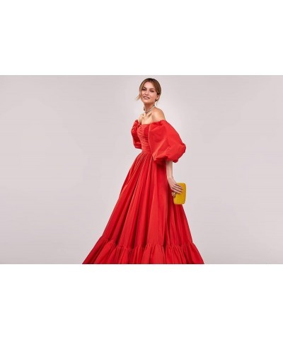 Puffy Sleeves Prom Dresses Long Ball Gown Off Shoulder Evening Gowns for Women Formal Wedding Dresses for Bride Black $36.08 ...