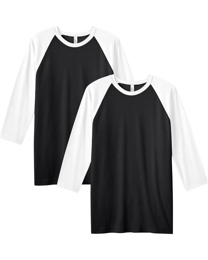 Unisex CVC Raglan T-Shirt, Style G2003CVC, 2-Pack Black/White (2-pack) $11.51 T-Shirts