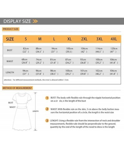 Dresses for Women Colorful Printing Short Sleeve Round Neck T-Shirt Dress Fit Spring Summer Sunflowers White Spots $12.81 Dre...