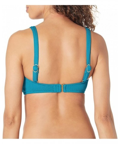 Women's Dd Cup Bandeau Bikini Top Swimsuit with Straps Sea Dive Blue Grass $53.28 Swimsuits