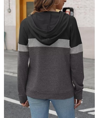 Women's Lightweight Pullover Hoodies Casual Long Sleeve Sweatshirts Tops with Pocket C Black-gray-charcoal $11.65 Hoodies & S...