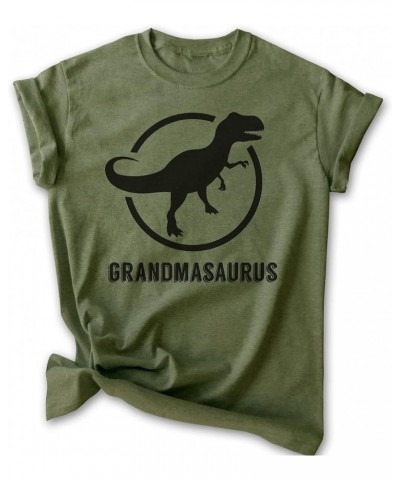 Grandmasaurus T-Shirt, Unisex Women's Shirt, Grandma Shirt, Grandmother Shirt, Dinosaur Shirt Heather Military Green $13.91 Tops