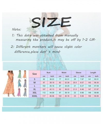 Beach Dresses for Women,Women's Beach Summer Flowy Maxi Dress Casual Cap Sleeve V Neck Smocked Beach Sundress B2-light Blue $...